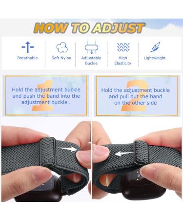TipPTops 2 Pack Replacement Arm Strap for Fitbit Versa 4 Versa 3 Sense 2 - Adjustable Sports Nylon Bracelet for Men & Women - Black & Gray - Buy Online on SooperMarket.com