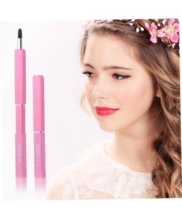 Beavorty Eyebrow Brush mini Lip Flexible Lipstick Brush Retractable Lipstick Applicator Portable Eye travel makeup brush Lip Gloss Applicator with cover telescopic brush medium Pink - Buy Online on SooperMarket.com