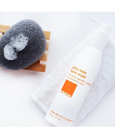 LATHER Ultra Mild Face Wash - Gentle Cleanser for Sensitive Skin | Natural Beauty & Skin Care | 6 fl oz - Buy Online on SooperMarket.com