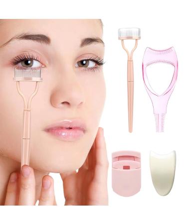 3 In1 Eyelashes Tools Mascara Shield Guard Cosmetic Eyelash Applicator Eyelash Comb Upper Lower Eye Lash Helper Tool Eyelash Curler Cosmetic Tool for Women Girls