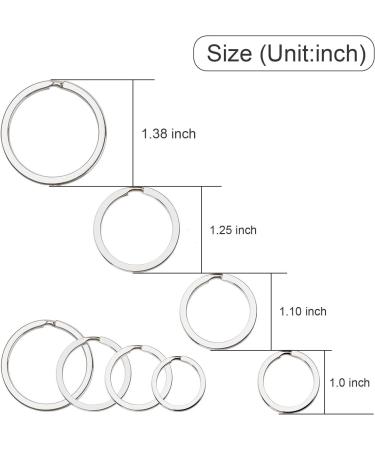 Teskyer Flat Key Ring 40 Pack - Split Metal Key Rings for Home, Car, Office - Organize Keys and Accessories - Silver - 4 Sizes (0.98INCH, 1.10INCH, 1.25INCH, 1.37INCH) - Buy Online on SooperMarket.com