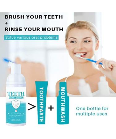 Teethaid Mouthwash & Tooth Whitening Foam - Natural Peppermint Toothpaste - 2 Pack Ultra-Mousse Foam for Effective Whitening - Buy Online on SooperMarket.com