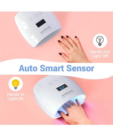 MelodySusie 54W UV LED Nail Lamp for Gel Nail Polish - 3 Timer Settings, LCD Display, Automatic Sensor | Nail Dryer with Detachable Tray & Tools - Buy Online on SooperMarket.com
