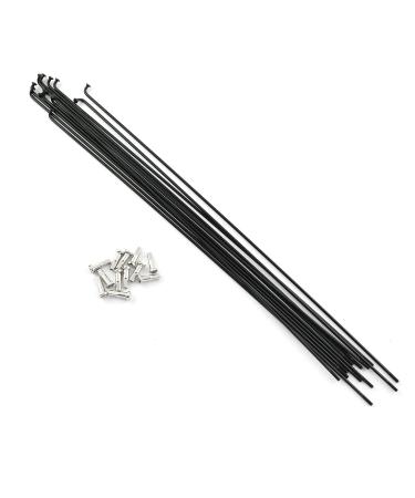 Pro Bamboo Kitchen 12pcs Stainless Steel Spokes 290mm Mountain Bike/Road Bike 14G Spokes Black with 12mm Nipples