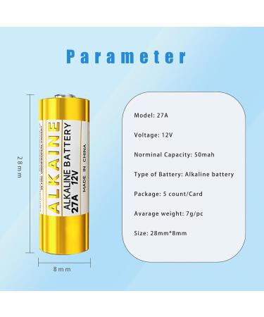 A27 Battery - Long-Lasting 12V Alkaline Batteries (5 Pack) for Doorbells & Remotes - Buy Internationally - Buy Online on SooperMarket.com