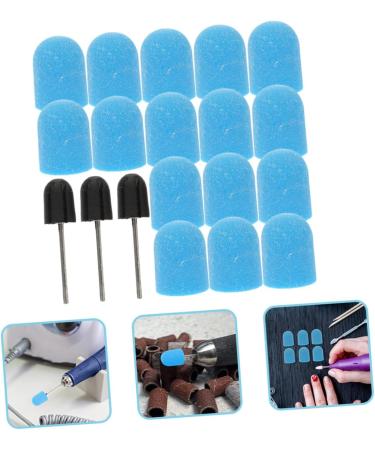 Healeved 1 Set Nail Color Sand Cap Nail Polishing Tool Replaceable Sanding Cap Nail Files Nail Tools Nail Art Accessories Nail Art Tool Nail Drill Bit Caps Nail Sanding Caps Exfoliating 2x1.5cm Blue 1 - Buy Online on SooperMarket.com