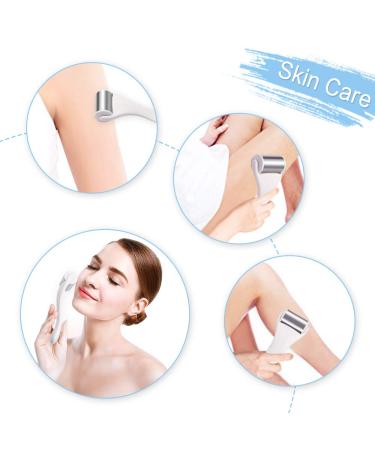 Ice Roller for Face & Eye Puffiness Relief | Stainless Steel Face Massager for Migraine & Pain Relief | White Ice Roller for Skin Care - Buy Online on SooperMarket.com