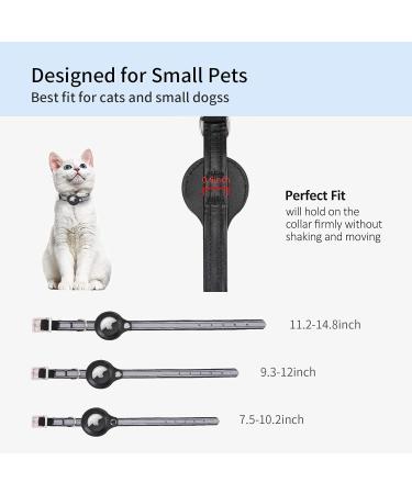 Kocnydey Reflective Airtag Cat Collar - Adjustable Anti-Wing Collar for Cats & Small Dogs (Black XS 19-26cm) | Apple AirTag Compatible - Buy Online on SooperMarket.com