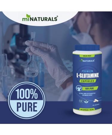 MINATURALS L Glutamine Capsules | 500 Capsules | 3000mg Per Serving| Natural Amino Acid | L Glutamine Pills Supports Digestive (Leaky Gut) and Immune Support | 62 Day Supply - Buy Online on SooperMarket.com