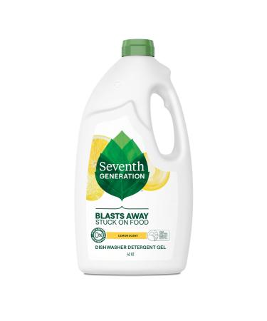 Seventh Generation Dishwasher Detergent Liquid Gel Powers Away Stuck-On Food Lemon Scent 42 Oz