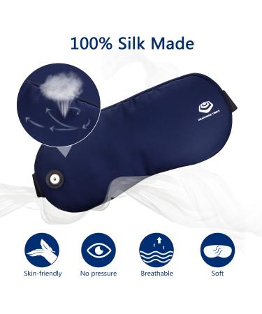 Heated Eye Mask for Dry Eyes - 100% Silk Sleep Mask with Adjustable Temp and USB Port for Puffy Eye Relief - Electric Dry Eye Relief Mask in Blue Color - Buy Online on SooperMarket.com