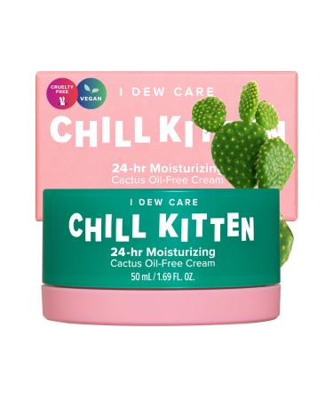 I DEW CARE Moisturizer Face Cream - Chill Kitten | 24 Hour  Aloe Vera Gel for Dry  Red Skin  Cactus Oil-free  1.69 Fl Oz