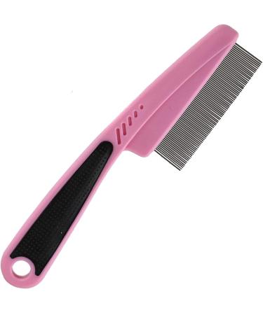 Pet Hair Comb Fine Flea Pet Comb For Dogs Cats Puppy Animals Pet Comb (Pink)
