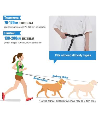 Snocyo Jogging Leash for Dogs | Elastic & Reflective Leash for Medium & Large Dogs | Double Handle & Waist Belt | Black & Blue - Buy Online on SooperMarket.com