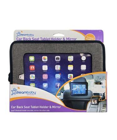Dreambaby Reversible Car Back Seat Rear View Mirror - 2 in 1 Function - Tablet Holder & Safety Mirror - Grey Backseat Mirror & IPad Holder 20.5 x 27 cm Grey