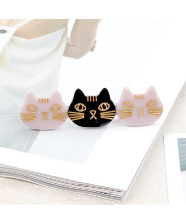 Cat Hair Clips - Resin Barrettes for Girls & Women | Cute, Sweet Hair Accessories for Daily, Party & Cosplay | Black/Pink - Buy Online on SooperMarket.com