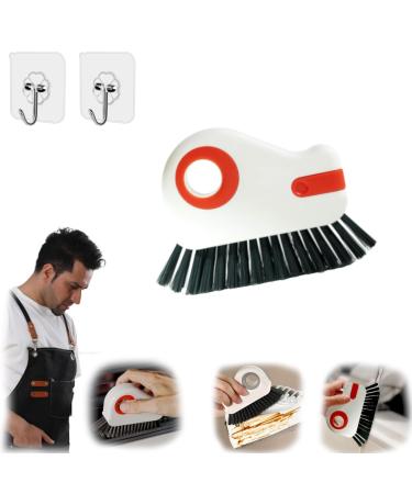 2 in 1 Groove Cleaning Brush Window Track Cleaning Tools New Window Track Deck Groove Cleaning Brush Hard Bristle Crevice Cleaning Brush for Sliding Door Track Window Sill (Orange)