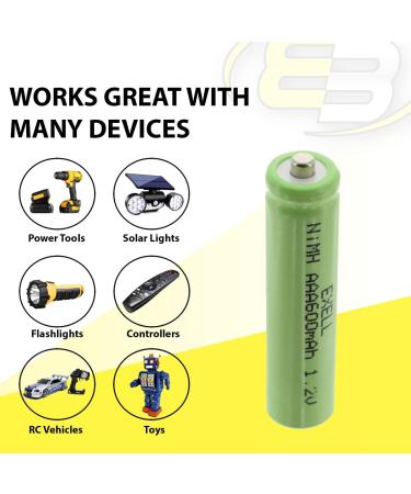 Buy 5x Exell 1.2V NIMH AAA 600mAh Rechargeable Batteries - Perfect for Telecoms Smart Grid RC Devices & More - Buy Online on SooperMarket.com