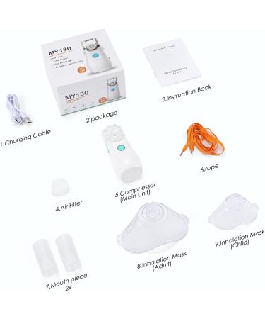 Portable Handheld Mesh Nebulizer Machine for Adults & Kids - Adjustable Mist, Ideal for Lung Problems - Travel & Home Use - Beige - Buy Online on SooperMarket.com