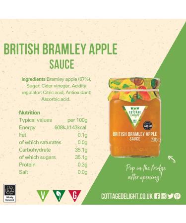 Cottage Delight British Bramley Apple Sauce 200g - Buy Online Now! - Buy Online on SooperMarket.com
