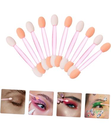 BELLIFFY 100pcs Eye Shadow Stick Girl Eyeshadow Makeup Brush Dual Side Eyeshadow Brushes Pink Rubber Cotton 6.20X0.50X0.50CM Pink - Buy Online on SooperMarket.com