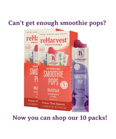 Re-Harvest Provisions Smoothie Pops 5 Pack - Frozen Fruit + Vegetables + Superfoods | Dairy-Free, Vegan, Gluten-Free | Anti-Inflammatory | Eco-Friendly | 1.6oz ea - Buy Online on SooperMarket.com