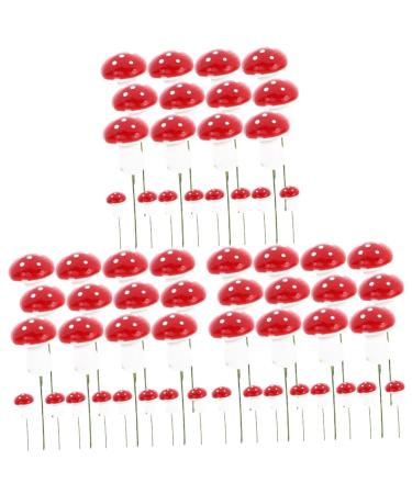 Alipis 60 Pcs Mushroom Cake Toppers Lovely Tiny Mushrooms Birthday Cake Decorations Woodland Theme Cupcake Toppers Cute Mushroom Cupcake Topper Balloon Pump Paper Cup Foam Statue Red