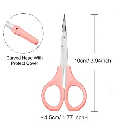 2 Pack Curved Craft Scissors for Eyebrow & Eyelash Extensions - Stainless Steel Beauty Trimming Scissors (Pink, 4 Inch) - Buy Online on SooperMarket.com