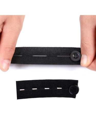 COEAYO 4PCS Elastic Waistband Extenders - Adjustable Button Extenders for Jeans | Black Waistband Expanders for Men and Women - Buy Online on SooperMarket.com