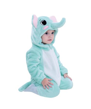 Doladola Baby's Hooded Onesies Cartoon Animal Romper Baby Loungewear Newborn Outfits Jumpsuit 2 5-3 5 Years Elephant