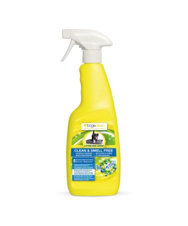 Bogaclean Clean & Smell Free Litter Box Spray - cat urine odor remover - ideal for cat toilets & accessories - microbiological odor neutralizer & enzyme cleaner - 500 ml
