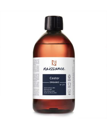 Naissance castor oil organic (No. 217) - 450ml - cold pressed organic certified - for hair eyelash and eyebrows skin clearly up to pale yellow 450 ml (1 Pack)