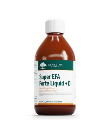 Genestra Brands - Super EFA Forte Liquid + D - Fish Oil Formula to Support Cognitive Cardiovascular and Joint Health - 500 ml Liquid - Natural Orange Flavour