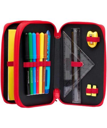 FC Bayern Munich Double Case - Stripes - Red-White Filled Pencil Case with Bookmark | Shop FCB Merchandise - Buy Online on SooperMarket.com