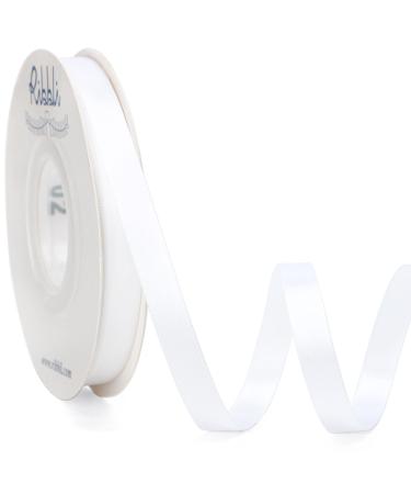 Ribbli Double Faced White Satin Ribbon 3/8  x Continuous 25 Yards Use for Bows Bouquet Gift Wrapping Floral Arrangement A01-White 3/8 x 25Yd