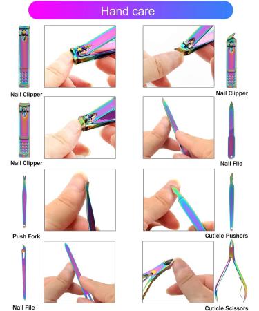 SFYDOM Rainbow Manicure Set - 18 Piece Nail Clippers for Women Gift - Buy Online on SooperMarket.com