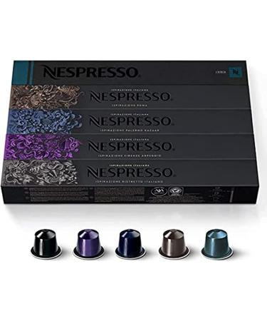 50 Nespresso Coffee Capsule Mixed Flavours ( 10 X INDIA 10 X KAZAAR 10 X RISTRETTO X 10 ARPEGGIO 10 X ROMA )