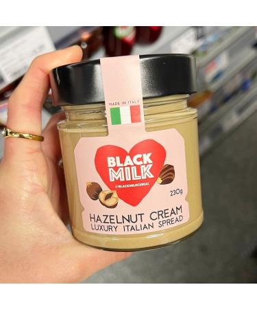 Black Milk Hazelnut Cream Spread 2x230g - Made In Italy - Bake or Spread - Gluten Free - Two Jars - Buy Online on SooperMarket.com