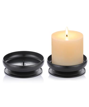 Piece of 2 black iron column candle holder spike candle holder 9cm diameter.Ideal for wax or LED candd gardens spa and aromatherapy frankincense wedding party spa 2 pieces black