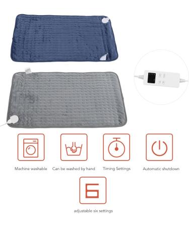Plplaaoo Electric Heating Blanket - 6 Heat Settings for Cramps & Pain Relief | Underbed Thermal Blanket | Gray - Perfect for Winter - Buy Online on SooperMarket.com