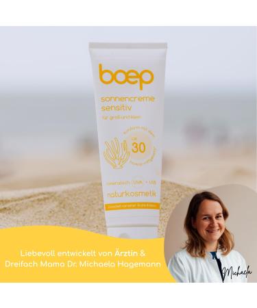 Boep Sunscreen Sensitive LSF30 | Mineral Sun Protection for Babies Children & Adults | Perfume-Free Zinc Oxide UV Filter | Vegan Natural Cosmetics (100ml) - Buy Online on SooperMarket.com