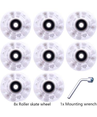 Nezylaf 8 Piece Light Up Roller Skate Wheels with Bearings - Indoor/Outdoor Double Row Skating - 32x58mm 78A - Luminous 6-Color LED - Buy Online on SooperMarket.com