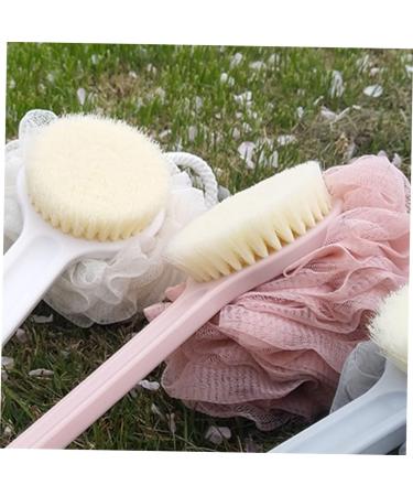 Healeved Bath Scrubber - Pink Handle Bath Brush Shower Sponge - Buy Online on SooperMarket.com