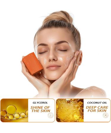 Turmeric Soap Turmeric Brightening Soap Vitamin C Soap Piece Remove Dark Stains Deep Cleansing for Face and Body - Buy Online on SooperMarket.com