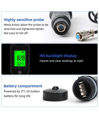 Dissolved Oxygen Meter Professional Digital Pen Type Dissolved Oxygen Test 0.0-40.0mg/L Dissolved Oxygen Detector for for Aquarium Aquaculture - Buy Online on SooperMarket.com