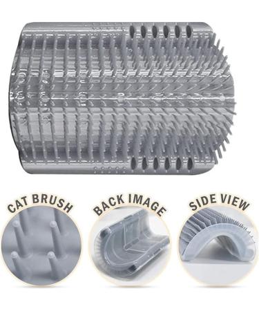 Cat Self Groomer Brushes with Catnip Wall Corner Groomers Soft Grooming Brush Scratcher and Brush for Short Long Fur Cats Softer Massage Toy for Kitten Puppy (2 Pack Grey) - Buy Online on SooperMarket.com