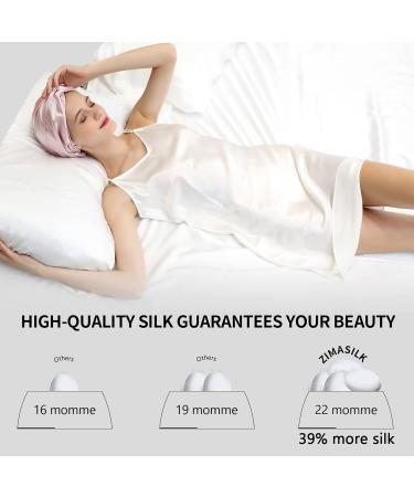 ZIMASILK 22 Momme 100% Mulberry Silk Sleep Cap - Light Plum/Pink | Silk Hair Wrap for Women | Elastic Stay On Head | Natural Hair Care Bonnet for Sleeping | One Size - Buy Online on SooperMarket.com