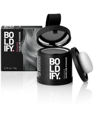 BOLDIFY Hairline Powder - LARGER 10g Bottle - Root Touch Up Powder - Instantly Conceals Hair Loss - Hair Toppers for Women & Men Hair Powder for Thinning Stain-Proof 48 Hour Formula (Grey) 10 g (Pack of 1) Grey