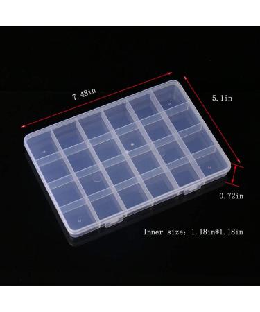 RLECS 2PCS Transparent Plastic Jewelry Organizer Box - 24 Slots Storage Container for Bead Rings Display - Buy Online on SooperMarket.com