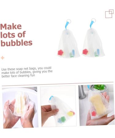 Healeved 4 Pcs Foaming Net Bubble Soap Cleaning Soap Face Cleansing Foam Maker Bar Soap Bag or White - Buy Online on SooperMarket.com